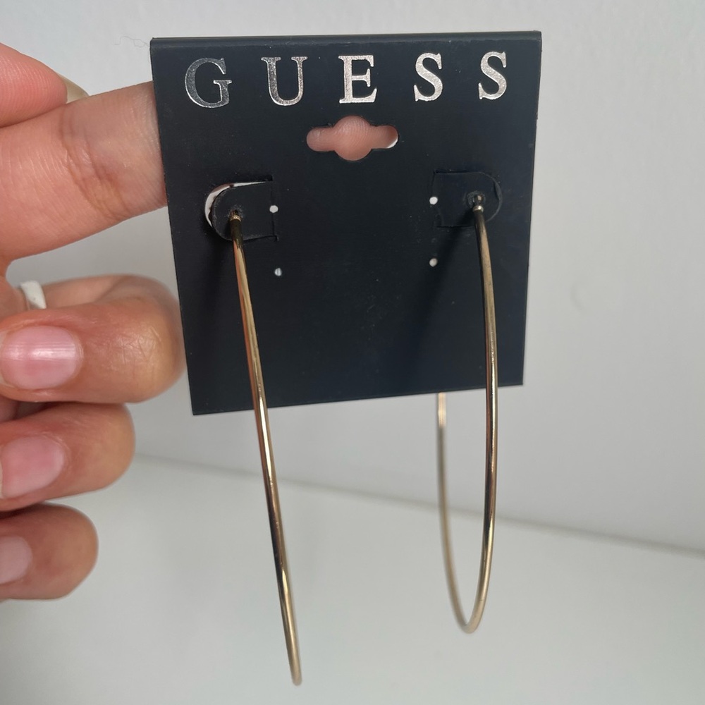 GUESS GOLD Hoop Earrings - Used Like New (only worn 1-2 times)